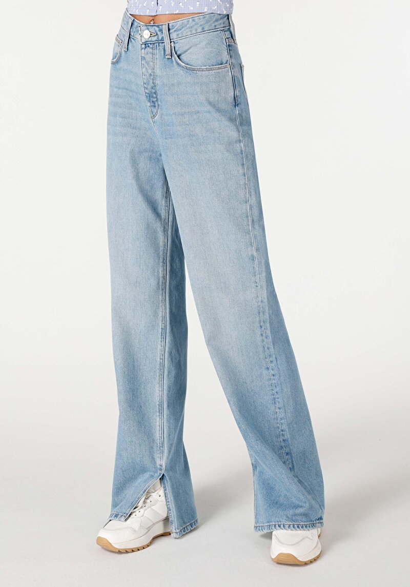 Afișați detalii pentru Regular Fit Talie Înaltă Picior Larg Blugi Din Denim Pentru Femei