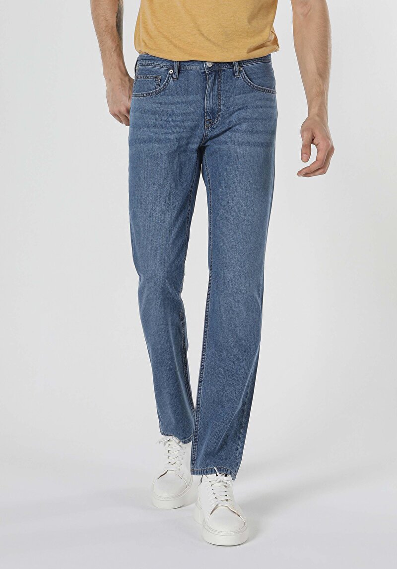 Imagine a Pantaloni De Barbati Albastru Regular Fit 045 David Cl1043113