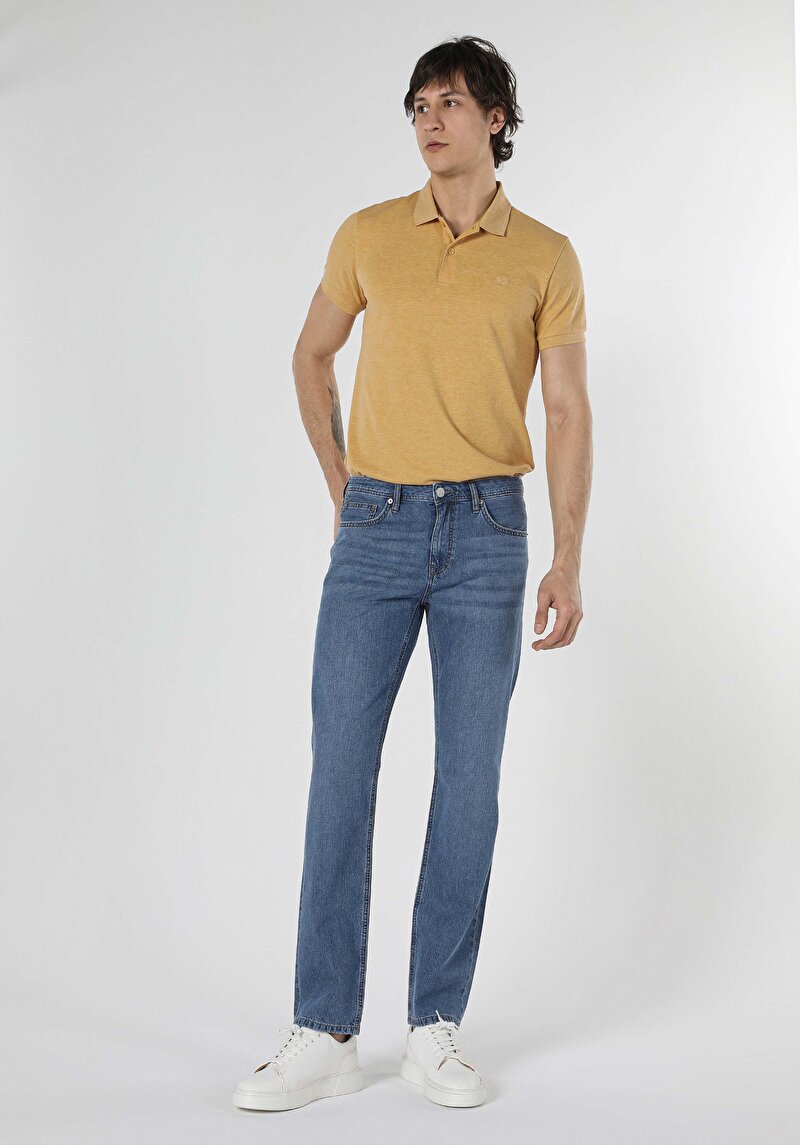 Afișați detalii pentru Pantaloni De Barbati Albastru Regular Fit 045 David Cl1043113