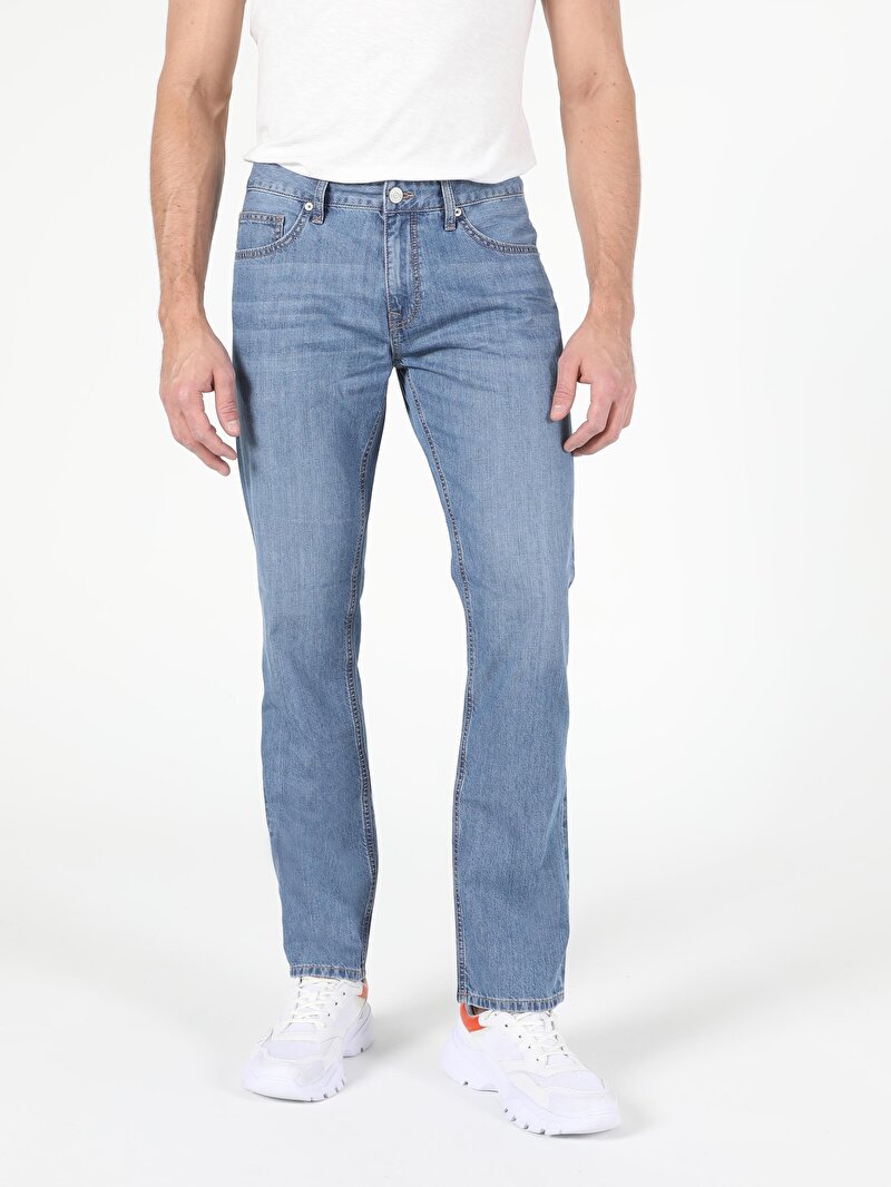 Afișați detalii pentru Pantaloni De Barbati Albastru Regular Fit 045 David Cl1043113