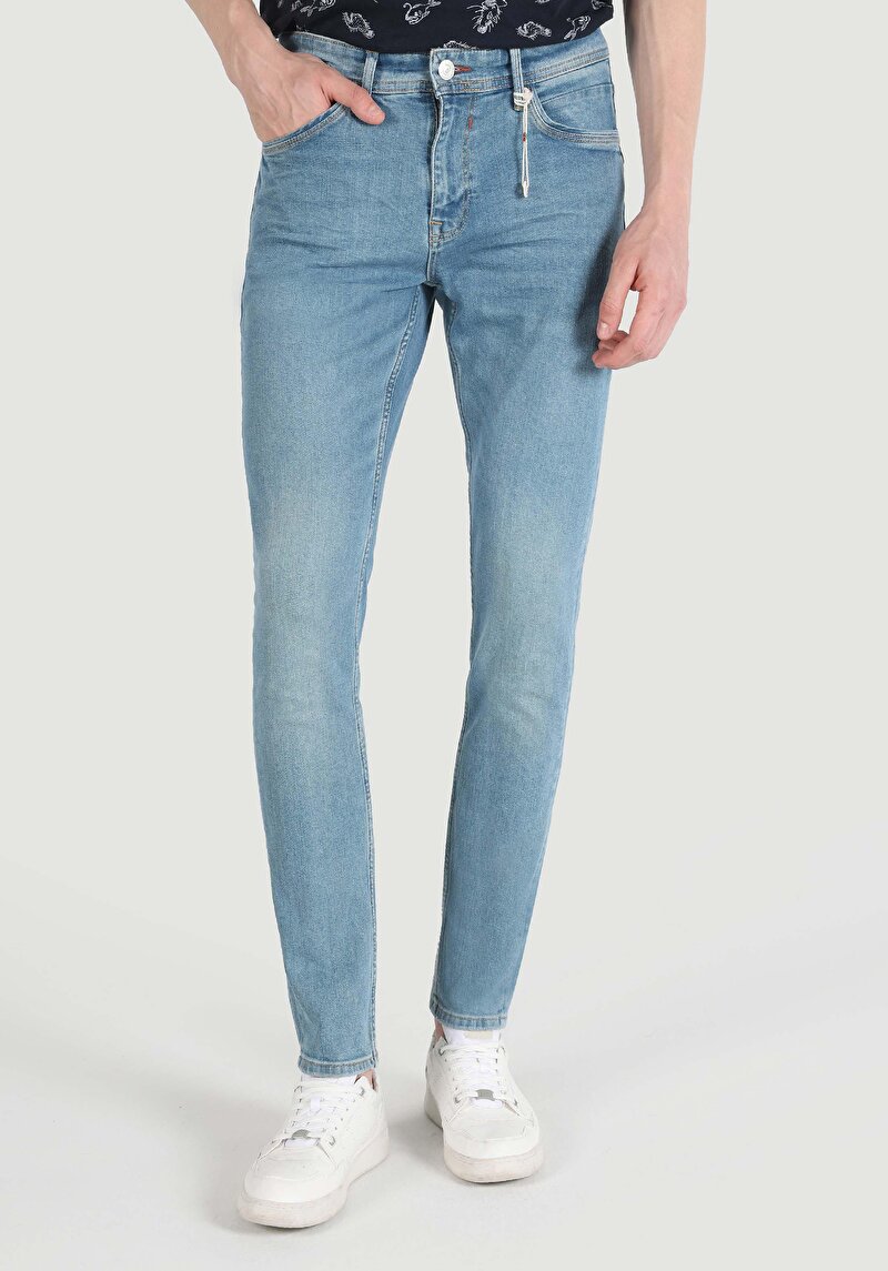 Imagine a Pantaloni De Barbati Albastru Slim Fit 041 Danny Cl1064343