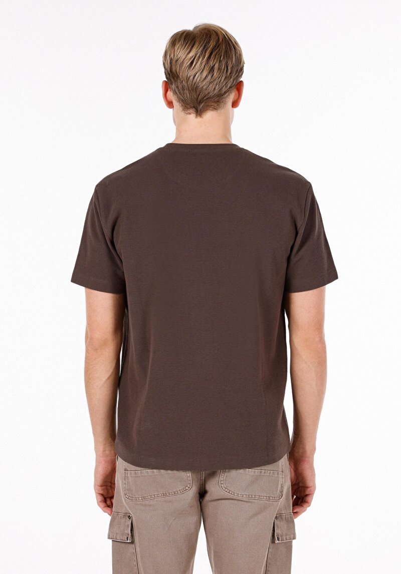 Imagine a Tricou Cu Maneca Scurta De Barbati Maro Comfort Fit Cl1072057