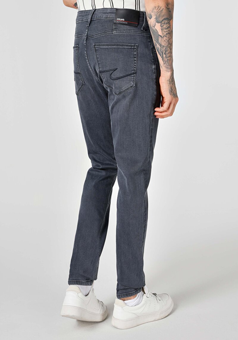 Afișați detalii pentru Blugi Negri Pentru Bărbați Cu Talie Joasă Și Talie İngustă Slim Fit