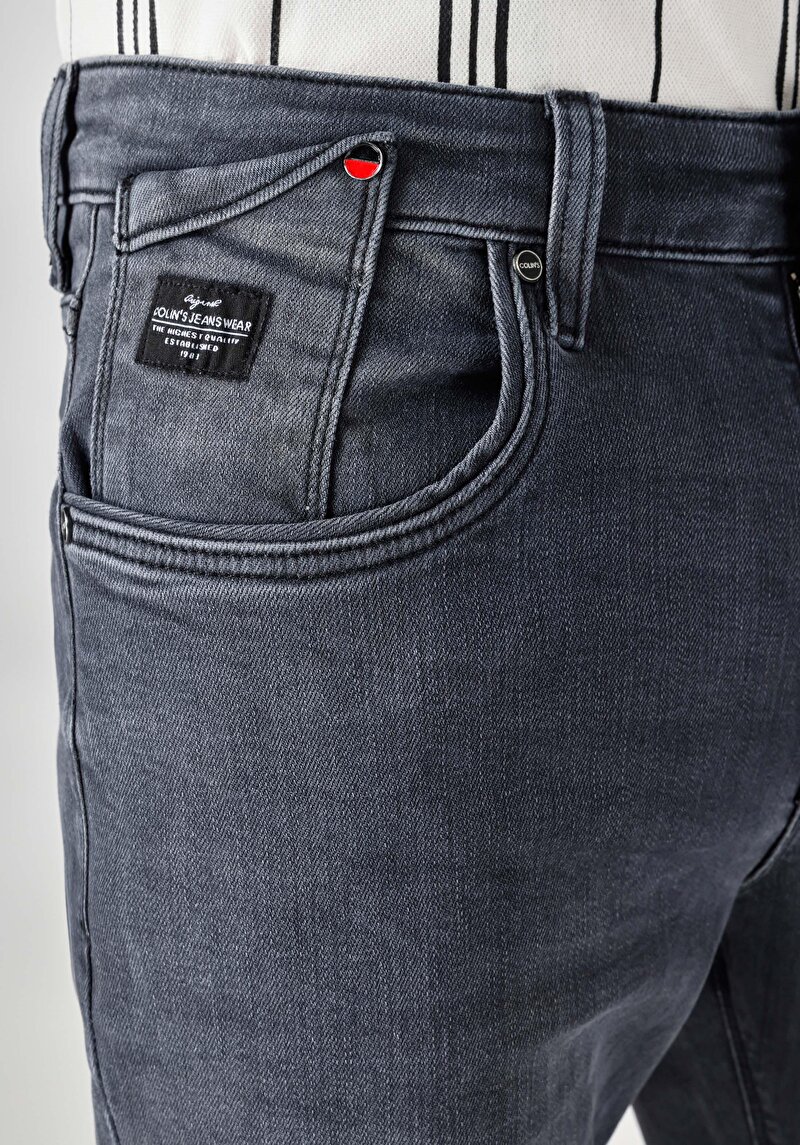 Afișați detalii pentru Blugi Negri Pentru Bărbați Cu Talie Joasă Și Talie İngustă Slim Fit