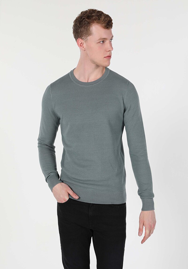 Imagine a Pulover De Barbati Verde Regular Fit Cl1046786