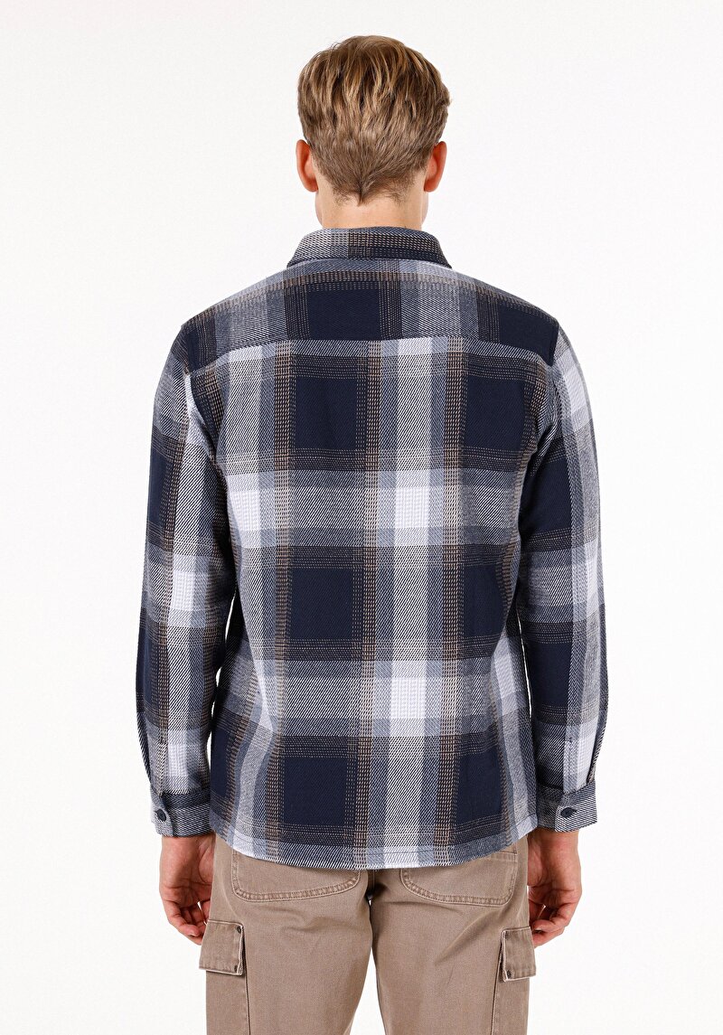 Afișați detalii pentru Camasa Cu Maneca Lunga De Barbati Albastru Marin Comfort Fit  Cl1072095