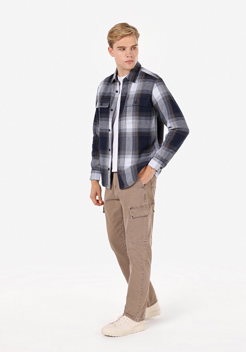 Afișați detalii pentru Camasa Cu Maneca Lunga De Barbati Albastru Marin Comfort Fit  Cl1072095