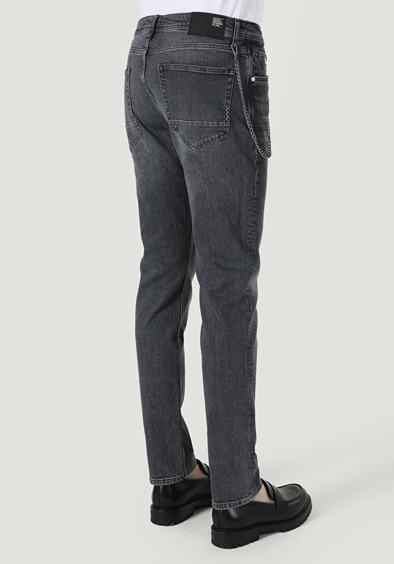 Imagine a Blugi Negri Pentru Bărbați Cu Talie Dreaptă Cu Talie Dreaptă