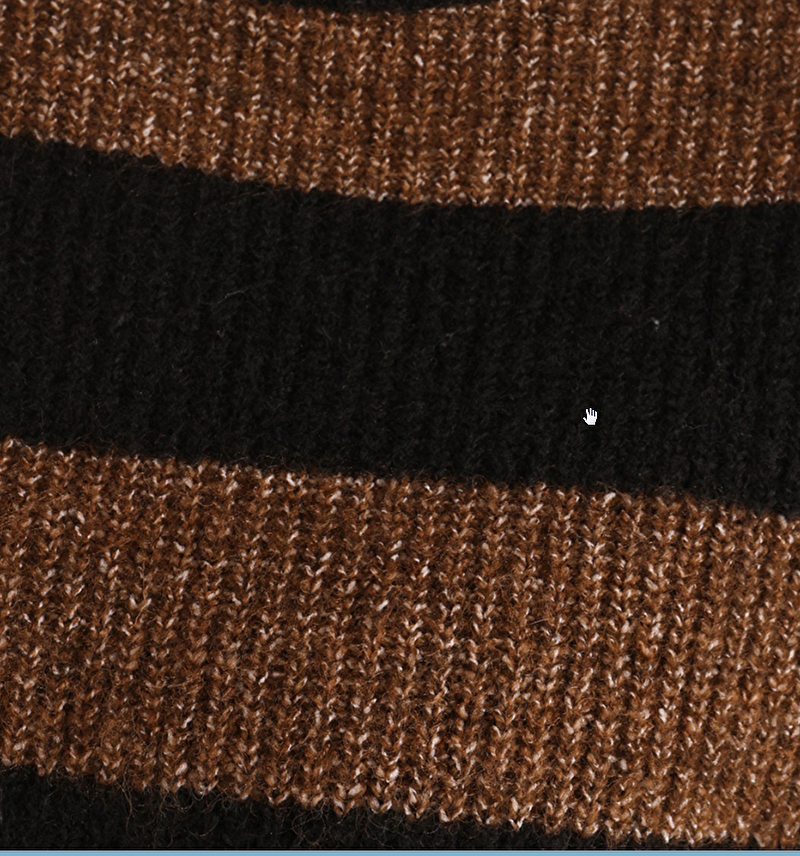 Afișați detalii pentru Pulover Maro Pentru Femei Cu Jumătate De Guler Cu Dungi