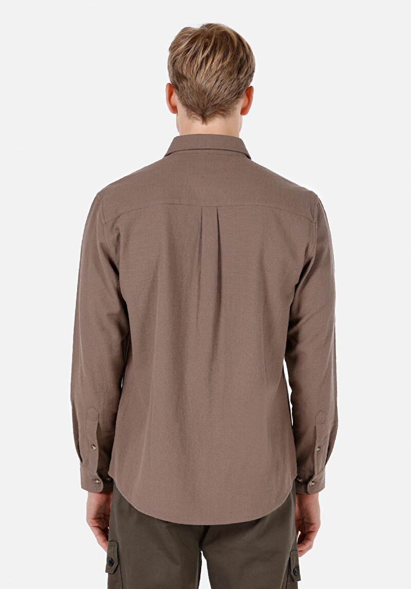 Afișați detalii pentru Camasa Cu Maneca Lunga De Barbati Bej Regular Fit  Cl1072116