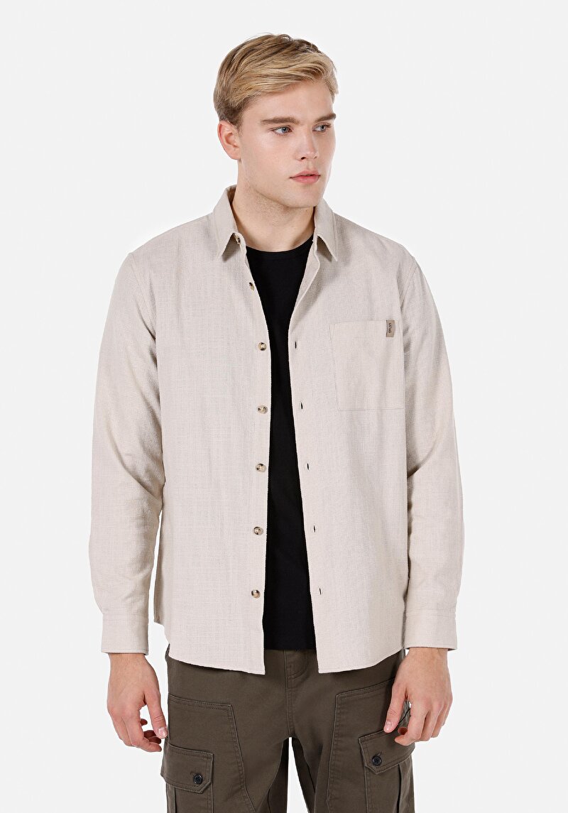 Imagine a Camasa Cu Maneca Lunga De Barbati Alb Regular Fit  Cl1072116