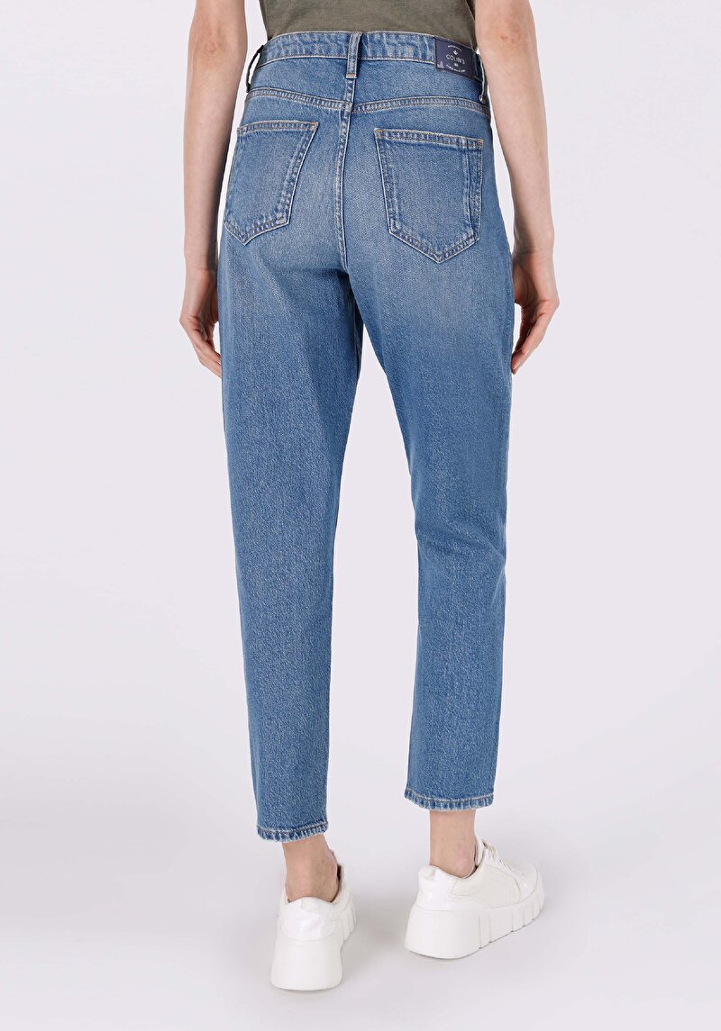 Afișați detalii pentru Pantaloni De Dama Albastru Mom Fit 896  Maria Cl1064399