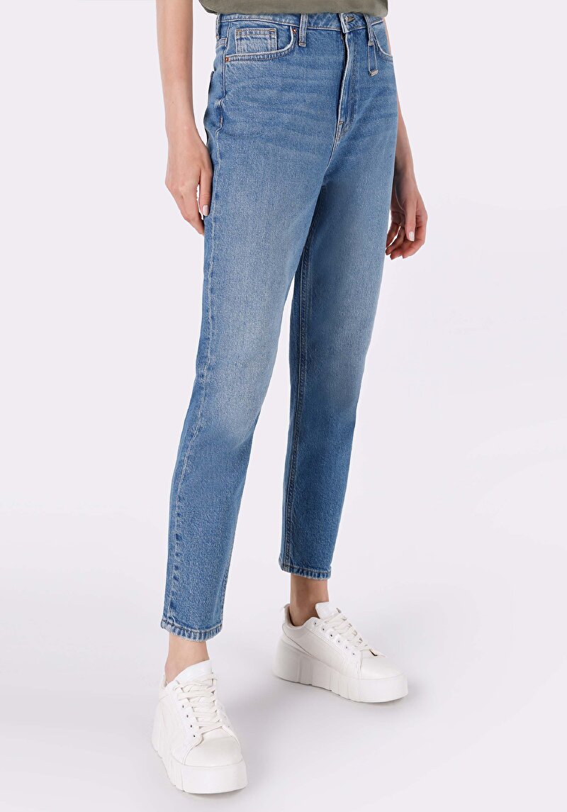 Imagine a Pantaloni De Dama Albastru Mom Fit 896 Maria Cl1064399