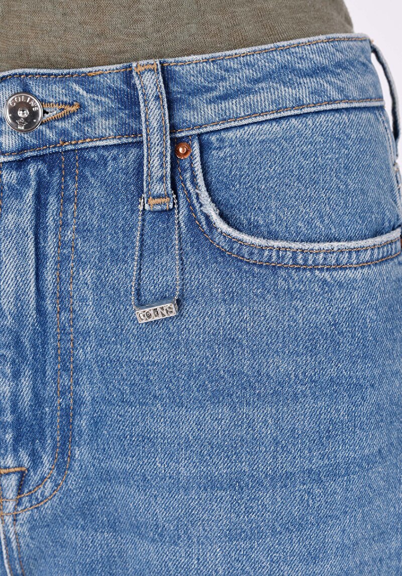 Imagine a Pantaloni De Dama Albastru Mom Fit 896 Maria Cl1064399