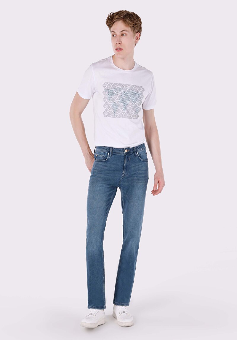 Imagine a Pantaloni De Barbati Albastru Regular Fit 045 David Cl1064402