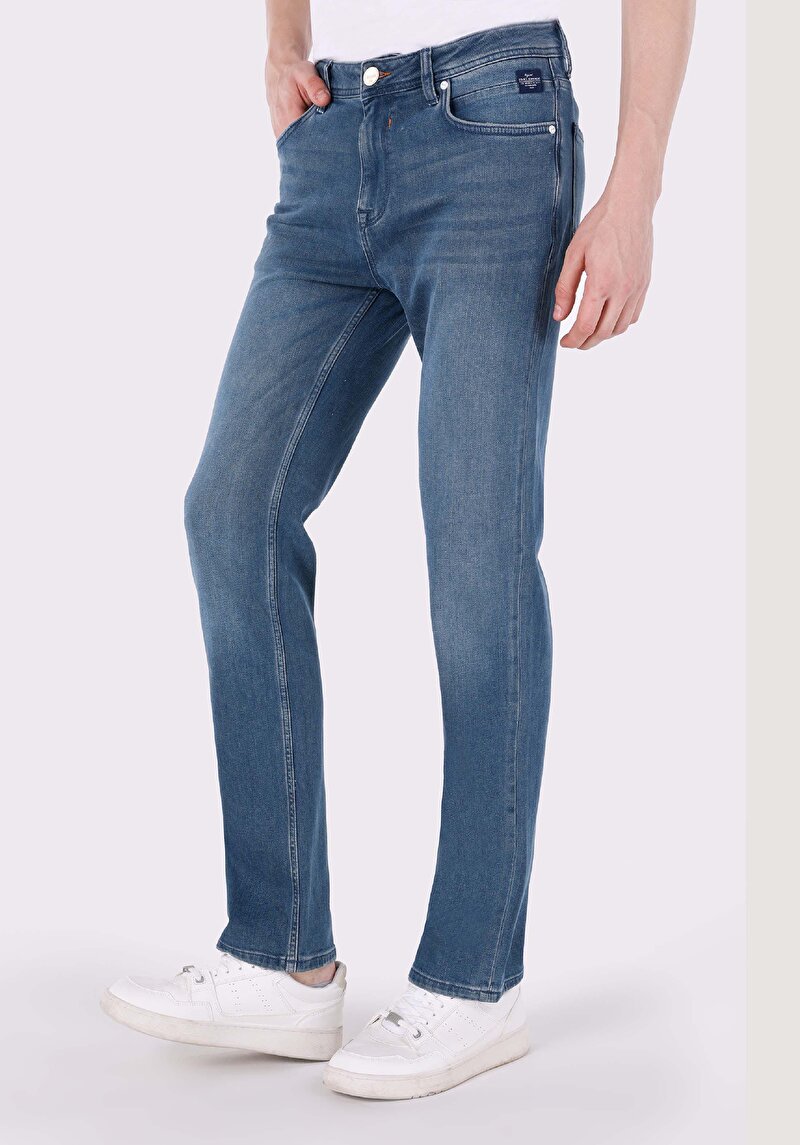 Afișați detalii pentru Pantaloni De Barbati Albastru Regular Fit 045 David Cl1064402