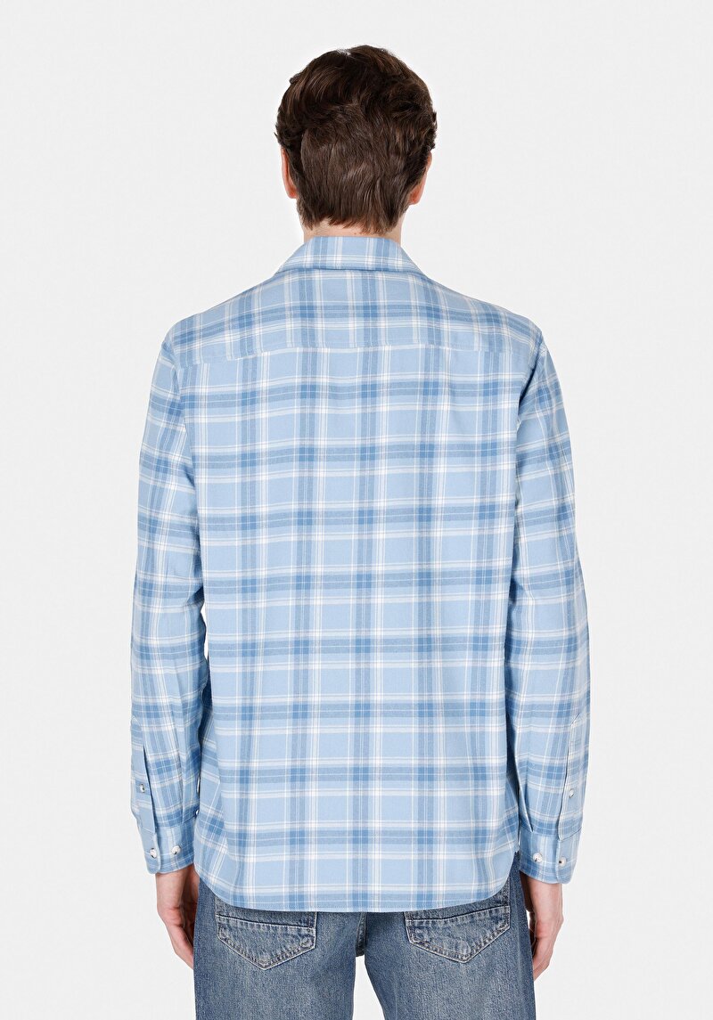 Imagine a Camasa Cu Maneca Lunga De Barbati Albastru Regular Fit Cl1072133