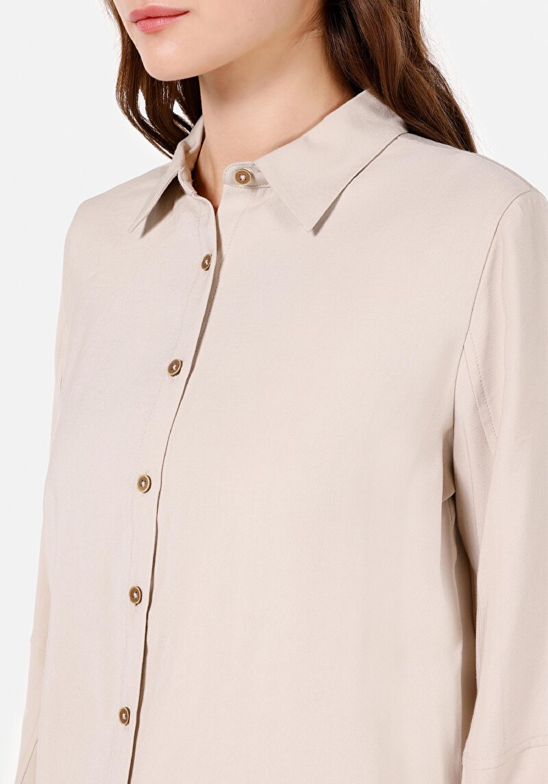 Imagine a Camasa Cu Maneca Lunga De Dama Bej Regular Fit Cl1072138