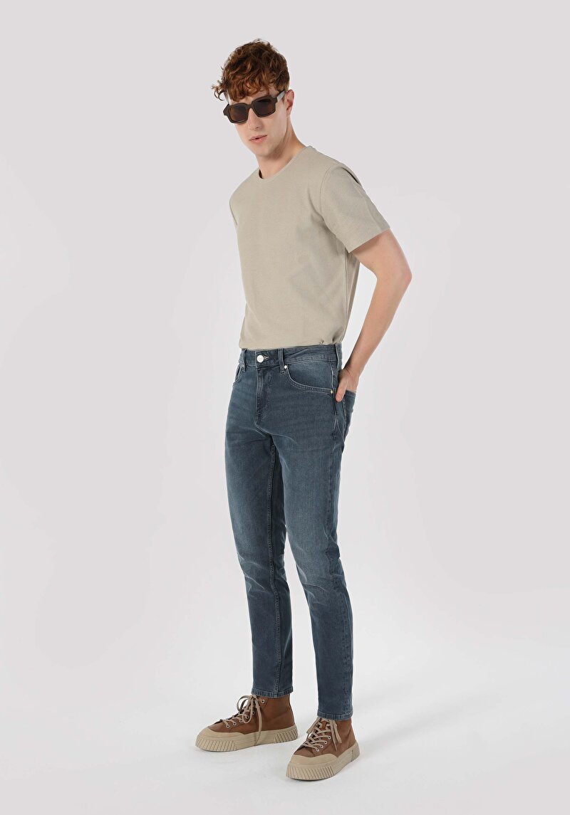 Imagine a Pantaloni De Barbati Albastru Inchis Regular Fit 067 Jack Cl1064410