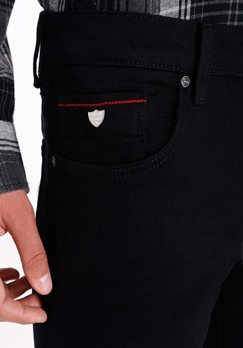 Afișați detalii pentru Skinny Fit Talie Joasă Picior Îngust Blugi Negri Pentru Bărbați