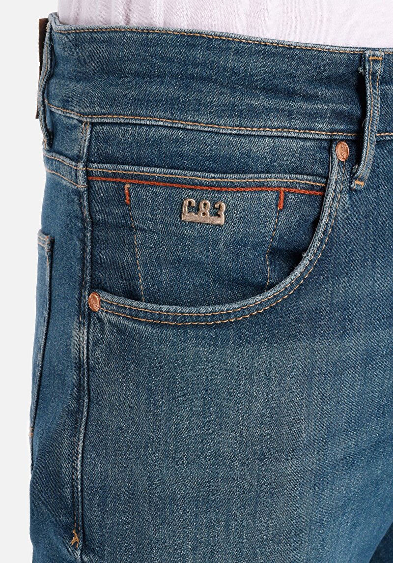 Afișați detalii pentru Slim Fit Talie Joasă Picior Îngust Blugi İndigo Pentru Bărbați