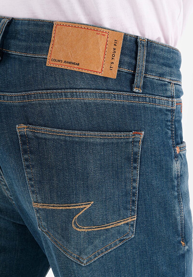 Afișați detalii pentru Slim Fit Talie Joasă Picior Îngust Blugi İndigo Pentru Bărbați