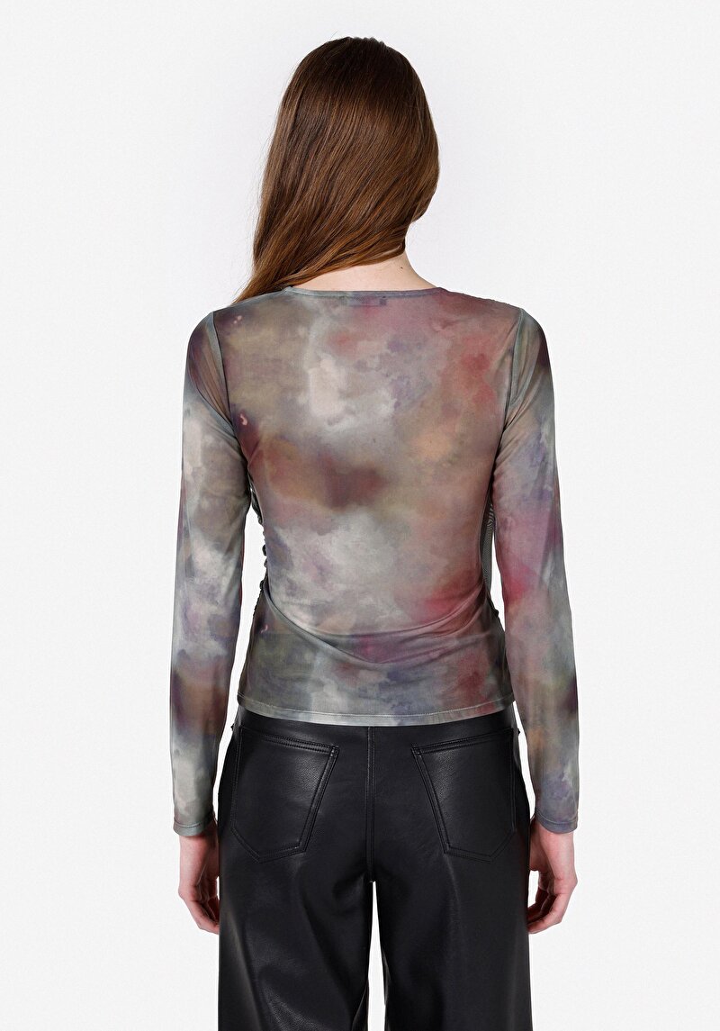 Imagine a Bluza Cu Maneca Lunga De Dama Multicolor Slim Fit Cl1072151