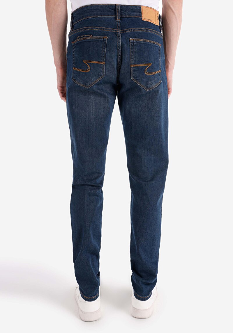 Afișați detalii pentru Slim Fit Talie Joasă Picior Îngust Blugi İndigo Pentru Bărbați