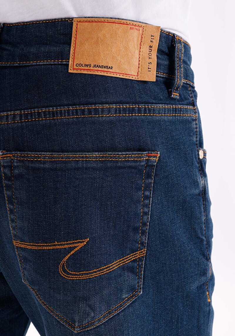 Afișați detalii pentru Slim Fit Talie Joasă Picior Îngust Blugi İndigo Pentru Bărbați