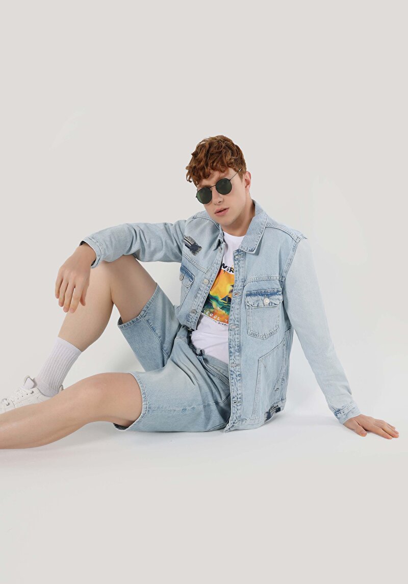 Imagine a Jacheta De Barbati Albastru Deschis Regular Fit  Cl1064430