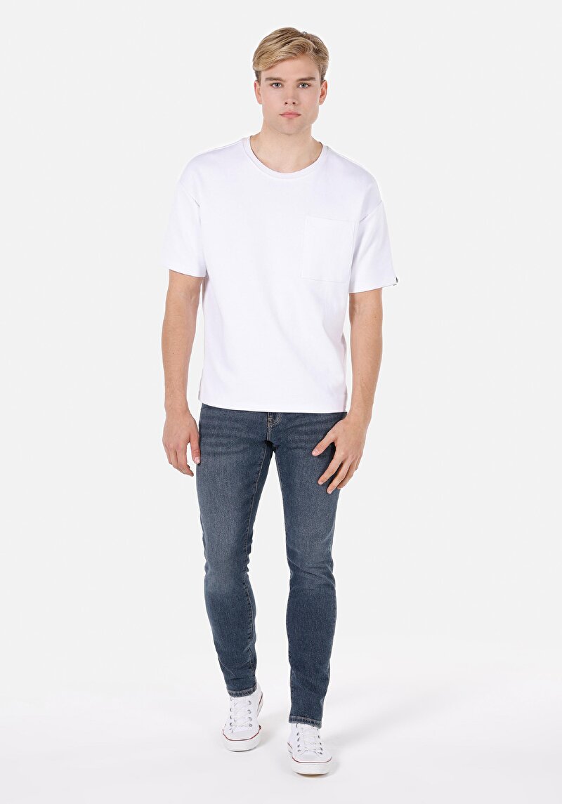 Imagine a Pantaloni De Barbati Albastru Slim Fit 041 Danny Cl1072196