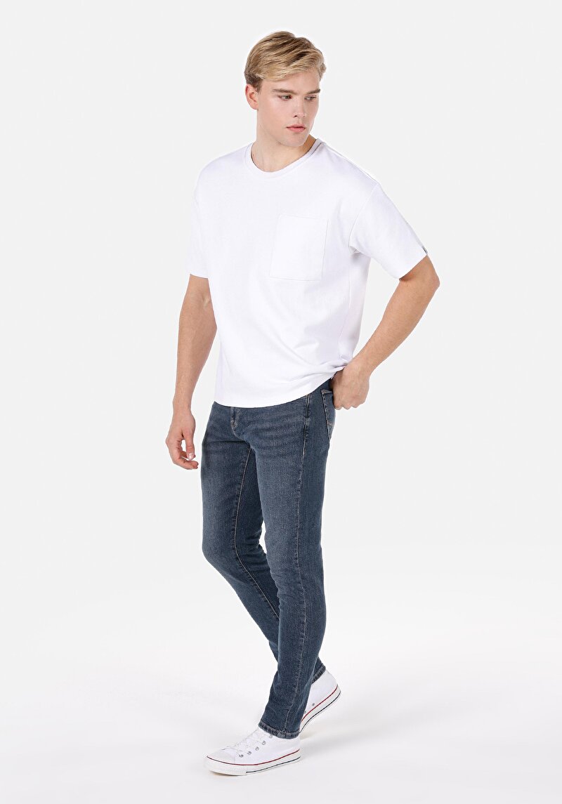 Imagine a Pantaloni De Barbati Albastru Slim Fit 041 Danny Cl1072196