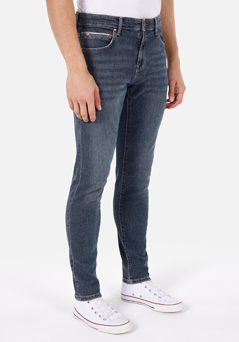 Imagine a Pantaloni De Barbati Albastru Slim Fit 041 Danny Cl1072196