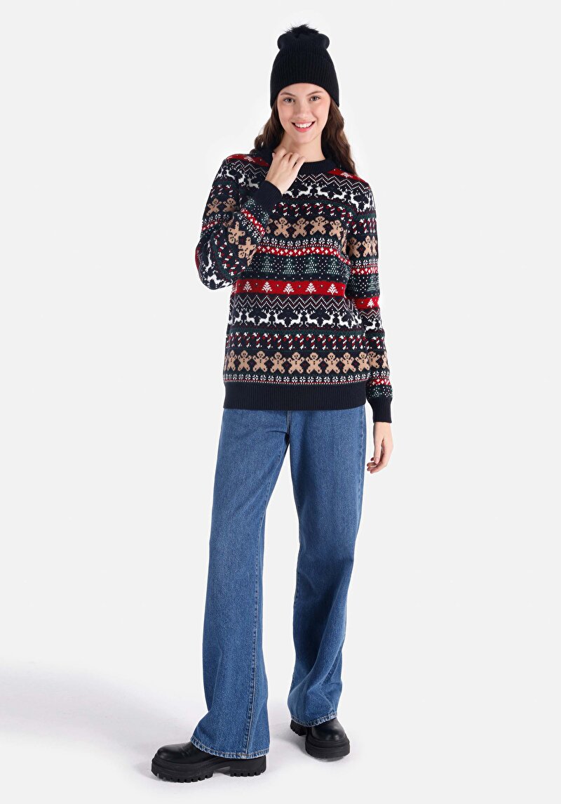 Imagine a Pulover De Dama Albastru Marin Regular Fit Cl1066279