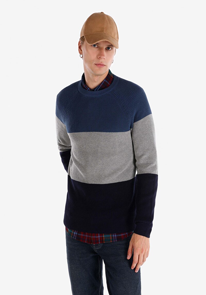 Imagine a Pulover De Barbati Albastru Marin Regular Fit  Cl1066283