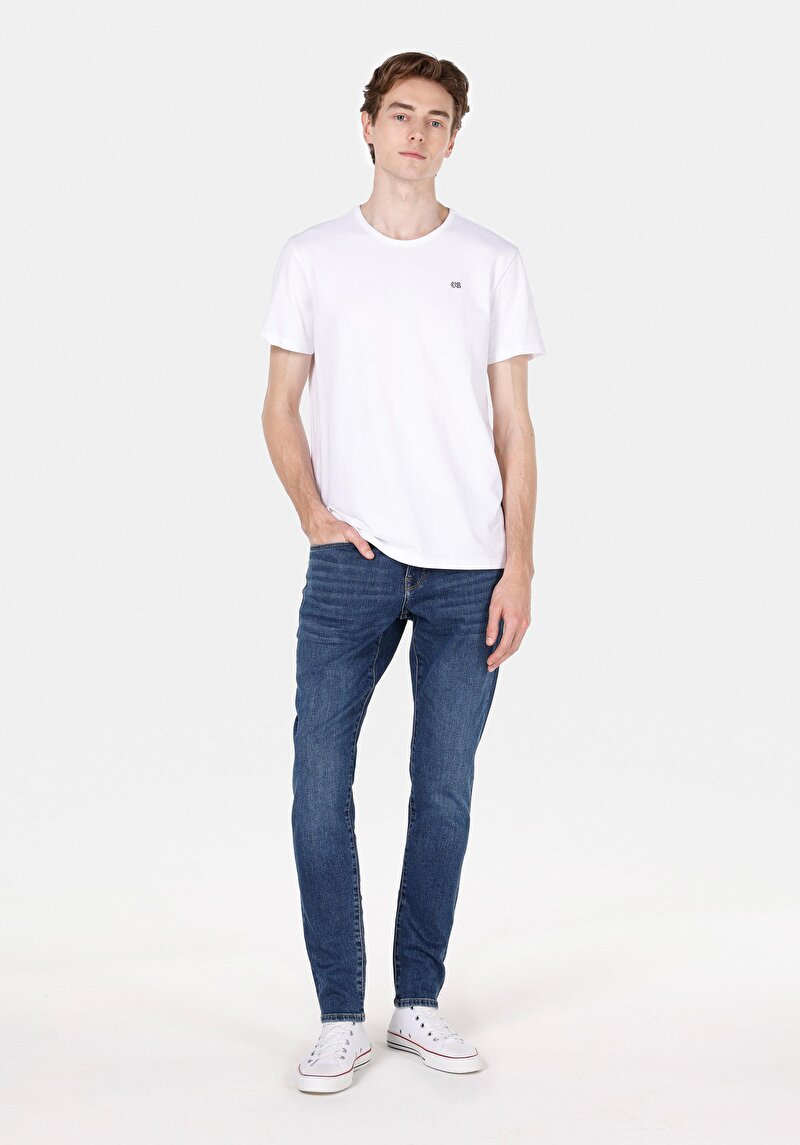 Imagine a Pantaloni De Barbati Albastru Marin Slim Fit 041 Danny Cl1072197