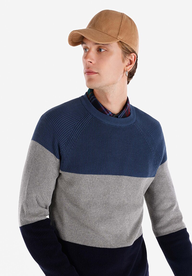 Afișați detalii pentru Pulover De Barbati Albastru Marin Regular Fit  Cl1066283