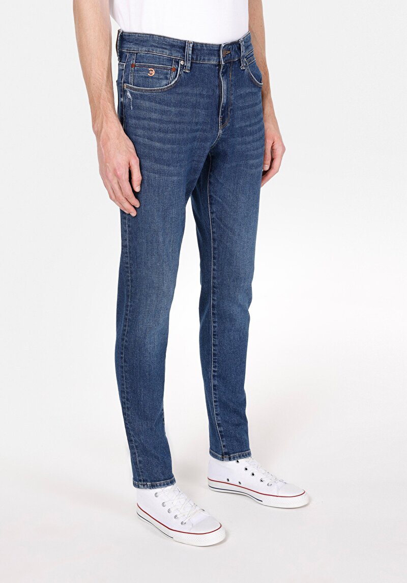 Imagine a Pantaloni De Barbati Albastru Marin Slim Fit 041 Danny Cl1072197