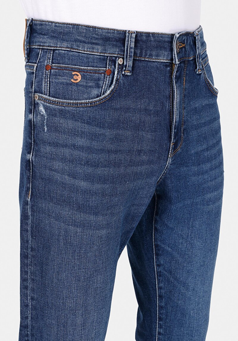 Afișați detalii pentru Pantaloni De Barbati Albastru Marin Slim Fit 041 Danny Cl1072197