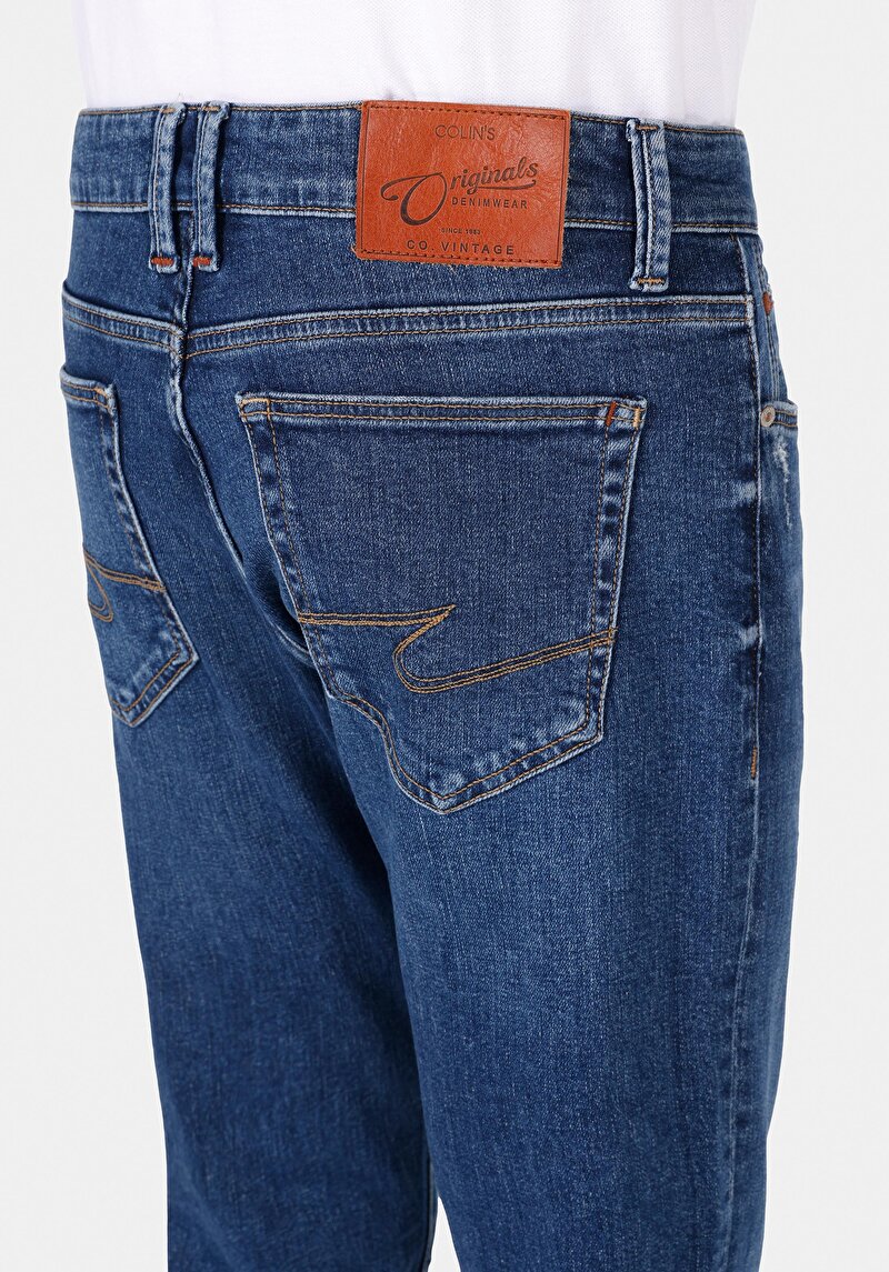 Afișați detalii pentru Pantaloni De Barbati Albastru Marin Slim Fit 041 Danny Cl1072197