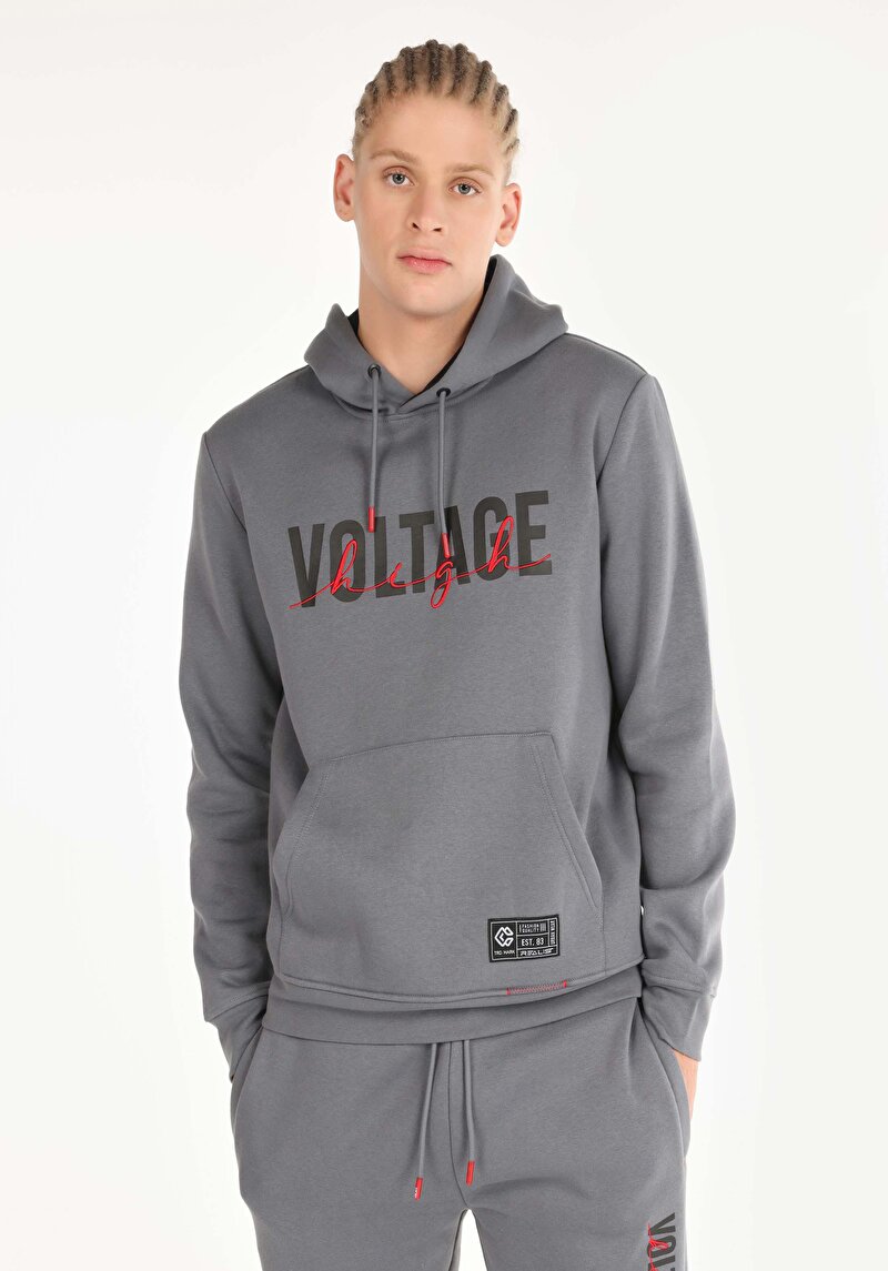 Imagine a Hanorac Gri Pentru Bărbați Regular Fit