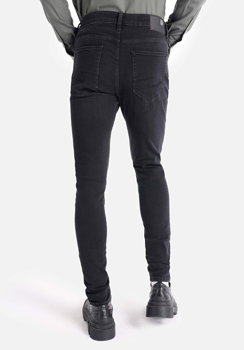 Afișați detalii pentru Blugi Din Denim Pentru Bărbați Cu Talie Joasă Și Talie İngustă Slim Fit