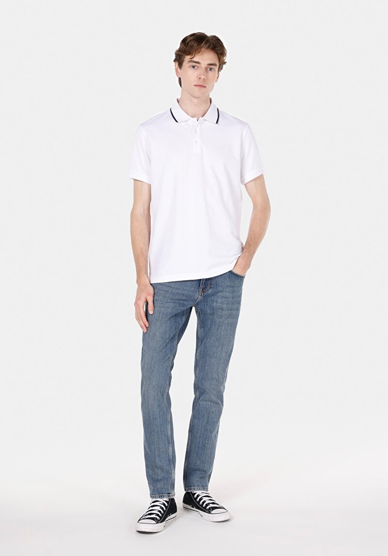 Imagine a Pantaloni De Barbati Albastru Straight Fit 044 Karl Cl1072207