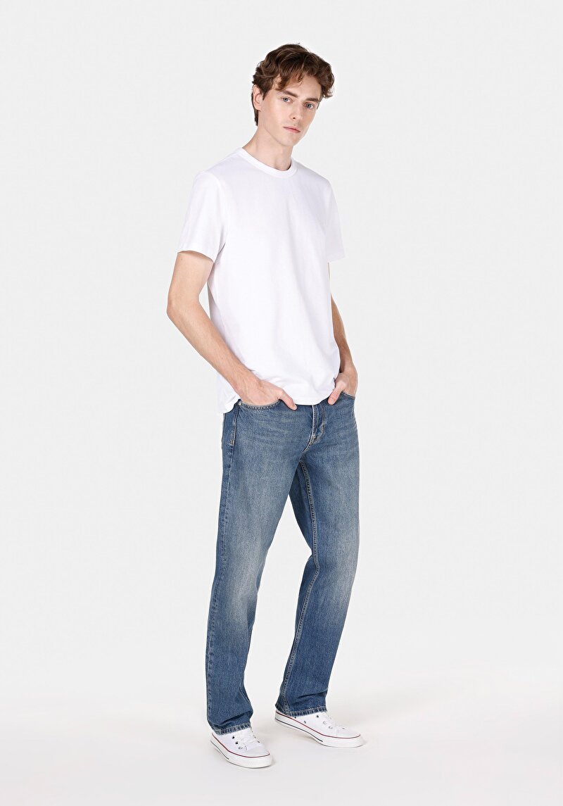 Imagine a Pantaloni De Barbati Albastru Regular Fit 045 David Cl1072210