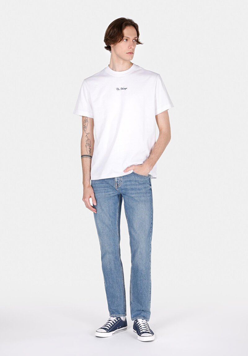 Imagine a Pantaloni De Barbati Albastru Straight Fit 044 Karl Cl1072223