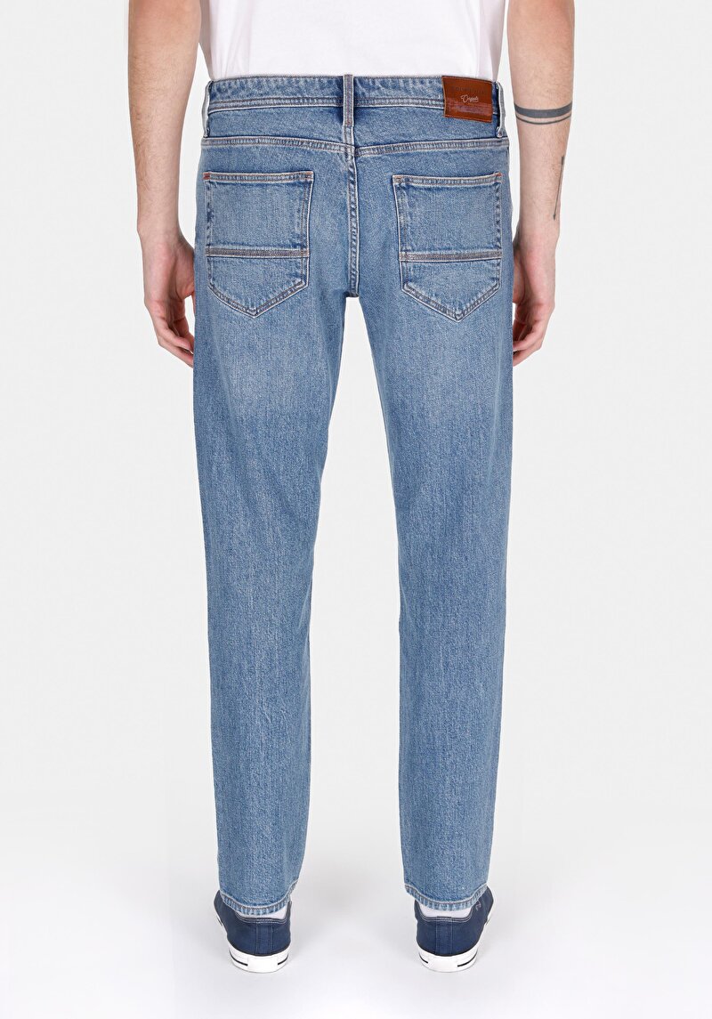 Afișați detalii pentru Pantaloni De Barbati Albastru Straight Fit 044 Karl Cl1072223