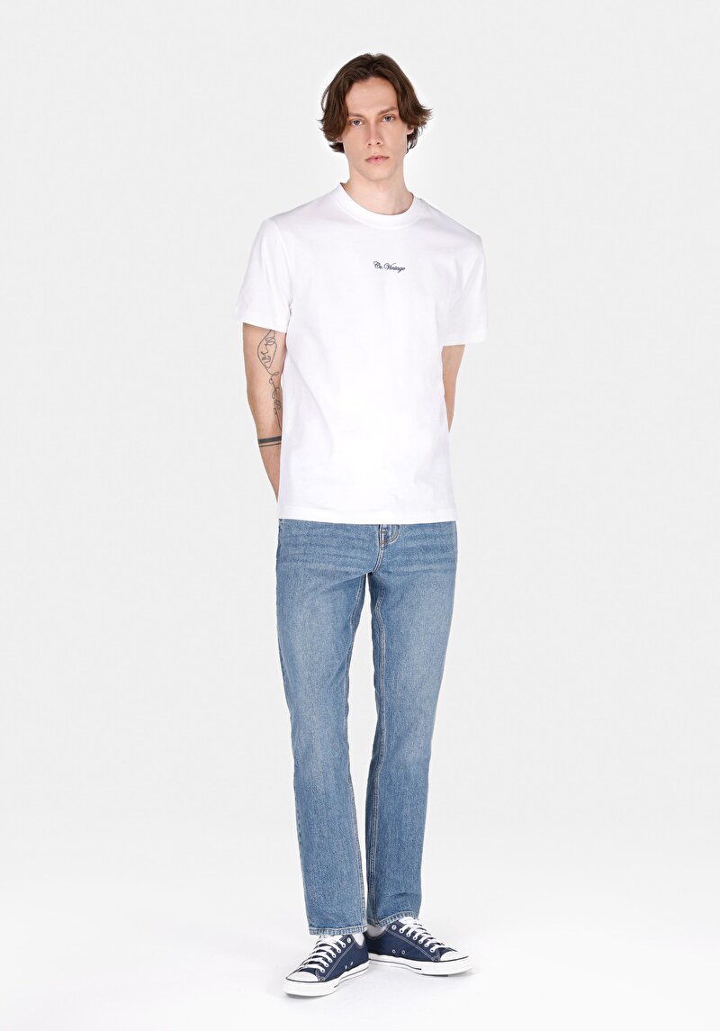 Imagine a Pantaloni De Barbati Albastru Straight Fit 044 Karl Cl1072223