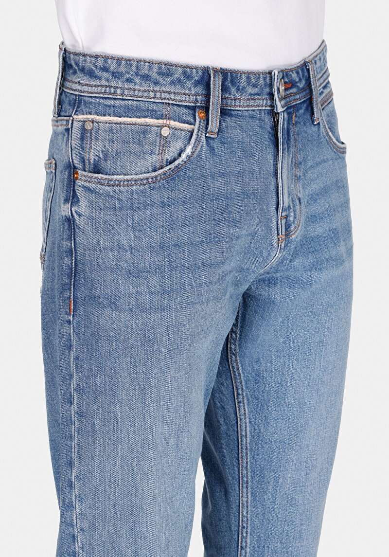 Afișați detalii pentru Pantaloni De Barbati Albastru Straight Fit 044 Karl Cl1072223