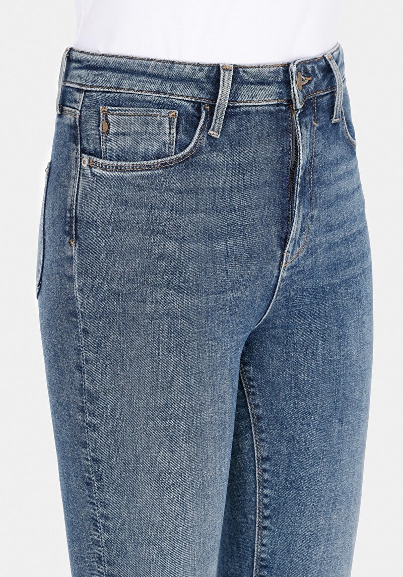 Afișați detalii pentru Pantaloni De Dama Albastru Skinny Fit 760 Diana Cl1072249