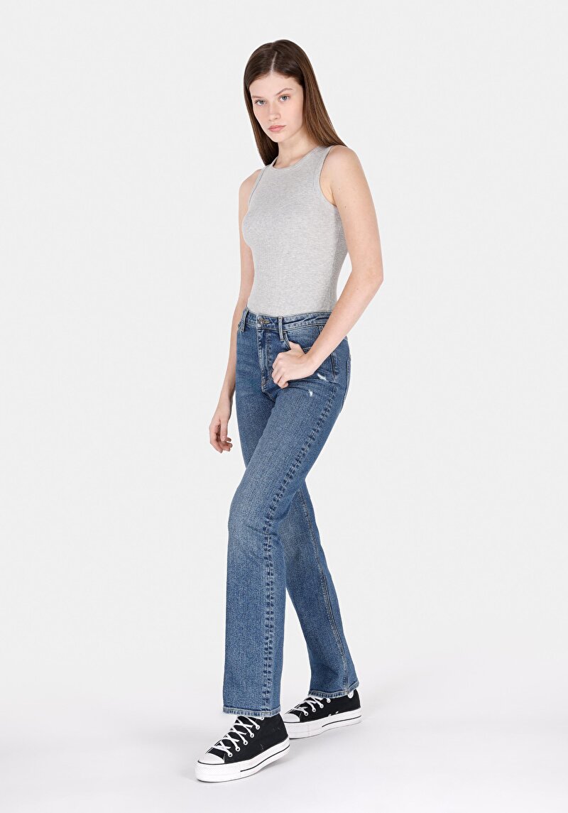 Imagine a Pantaloni De Dama Albastru Regular Fit 792 Mila Cl1072258